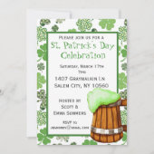 Invitation Shamrock de la fête de St. Patricks Bière verte (Devant)