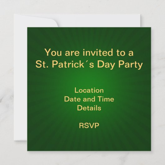Invitation Shamrock de la pièce de la Saint-Patrick (Dos)