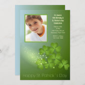 Invitation Shamrock de la Saint-Patrick (Devant / Derrière)
