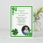 Invitation Shamrock de la Saint Patrick *PHOTO* Anniversaire  (Debout devant)