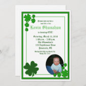 Invitation Shamrock de la Saint Patrick *PHOTO* Anniversaire  (Devant / Derrière)