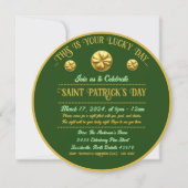 Invitation Shamrock doré personnalisé Saint Patrick's Day (Devant)