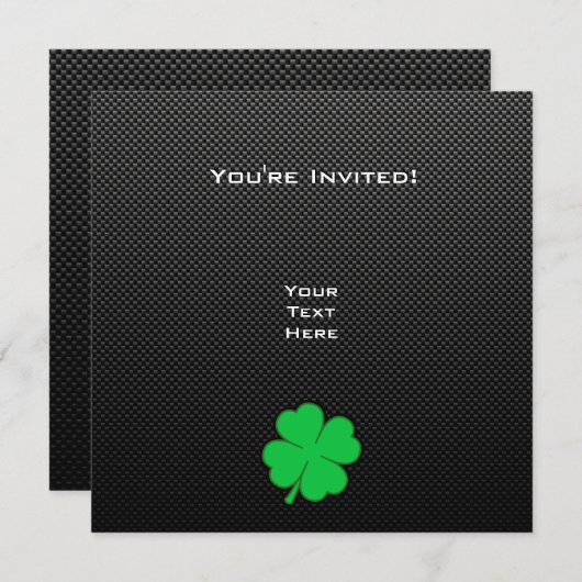 Invitation Shamrock élégant (Devant / Derrière)