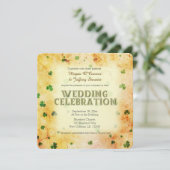 Invitation shamrock irlandais d'aquarelle russe (Debout devant)