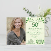 Invitation Shamrock irlandais et noeud d'amour celtique (Debout devant)