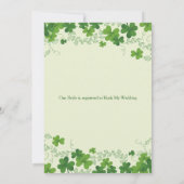 Invitation Shamrock irlandais, Fête des mariées de robe maria (Dos)
