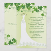 Invitation Shamrock irlandais, Fête des mariées de robe maria (Devant / Derrière)