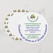 Invitation Shamrock irlandais irlandais (Devant / Derrière)