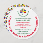 Invitation Shamrock irlandais roumain (Devant / Derrière)