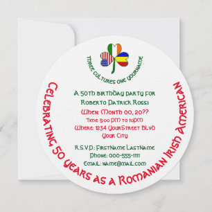 Invitation Shamrock irlandais roumain