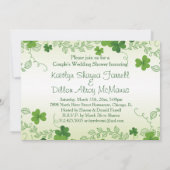 Invitation Shamrock irlandais, tuxedo & gown Wedding shower (Dos)