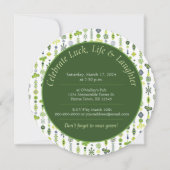 Invitation Shamrock Mandala fête du 21ème anniversaire (Dos)