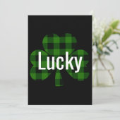 Invitation Shamrock plat noir vert classique (Debout devant)