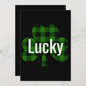 Invitation Shamrock plat noir vert classique (Devant / Derrière)