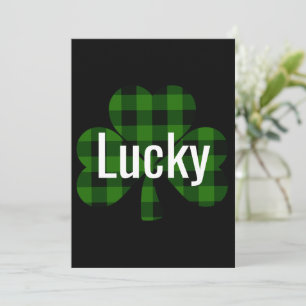 Invitation Shamrock plat noir vert classique