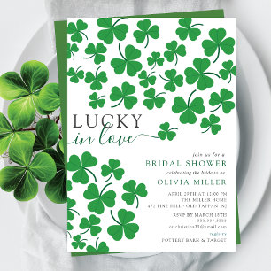 Invitation Shamrock Romance Lucky dans Love Heart Fête des ma