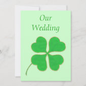 Invitation Shamrock vert avec points d'or, Mariage Inviter (Devant)
