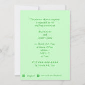 Invitation Shamrock vert avec points d'or, Mariage Inviter (Dos)