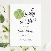 Invitation Shamrock vert Lucky en Fête des mariées d'amour