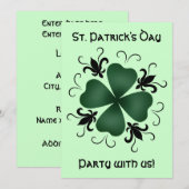 Invitation Shamrock victorien élégant (Devant / Derrière)