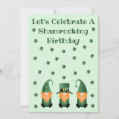 Invitation Shamrocking Anniversaire Fête Gnomes (Devant)
