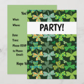 Invitation Shamrocks à motifs (Devant / Derrière)