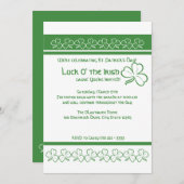 Invitation Shamrocks de la fête de St. Patricks (Devant / Derrière)
