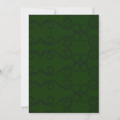 Invitation Shamrocks d'or irlandais sur Mariage chrétien vert (Dos)
