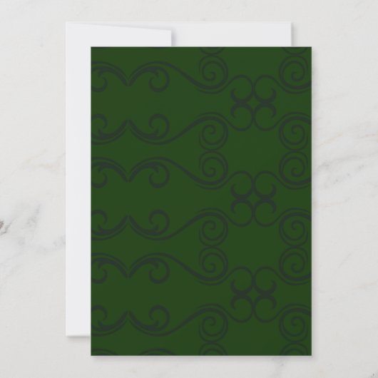Invitation Shamrocks d'or irlandais sur Mariage chrétien vert (Dos)