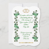 Invitation Shamrocks irlandais et roses verts (Dos)