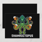 Invitation Shamroctopus Octopus Lover St Patrick's Day (Devant / Derrière)