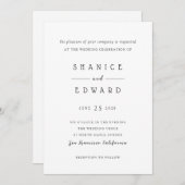 Invitation Shanice Mariage moderne (Devant / Derrière)
