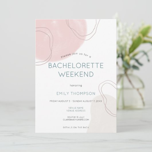 Invitation Shapes Lines Itinéraire Bachelorette Party Week-en (Debout devant)