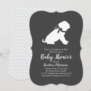 Invitation Shar-Pei Baby shower Chien Neutre Genre