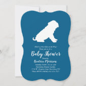 Invitation Shar Pei Chien Baby shower Blue Boy (Devant)