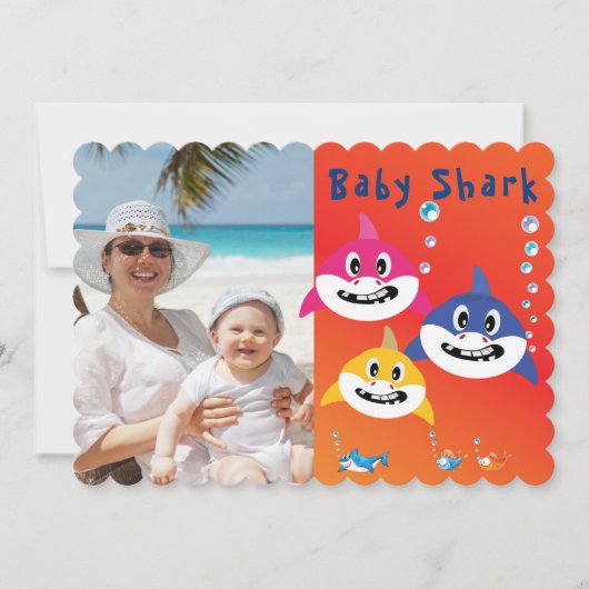 Invitation Shark 🌊 Anniversaire Cool FabFun Kids (Devant)