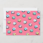 Invitation Shark Baby Girl Rainbow Photo Anniversaire (Dos)