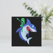 Invitation Shark Halloween Skeleton équitation Requins Amour (Debout devant)