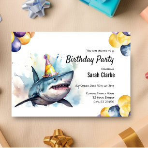 Invitation Shark Sea Life Aquarium Célébration d'anniversaire