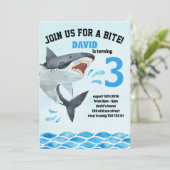 Invitation Shark Summer Boy Anniversaire de fête Sharktastic (Debout devant)