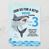 Invitation Shark Summer Boy Anniversaire de fête Sharktastic (Devant / Derrière)