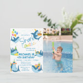 Invitation Shark-Tastic Tout âge Photo Anniversaire (Debout devant)