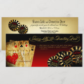 Invitation Sharon & Demetrius LINEN Las Vegas Deluxe Rouge (Devant / Derrière)