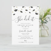 Invitation SHE DID IT! Modern Graduation Party (Debout devant)