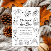 Invitation She Found Her Boo Ghost Floral Bridal Shower
