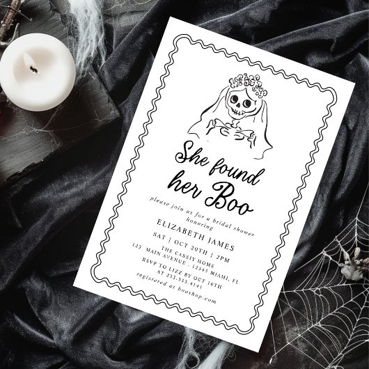 Invitation She Found Her Boo Ghost Floral Bridal Shower