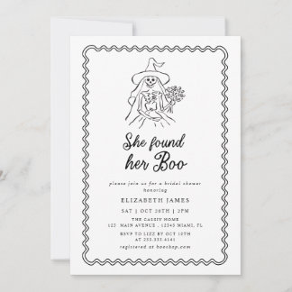 Invitation She Found Her Boo Ghost Floral  Bridal Shower 
