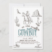 Invitation She Found Her Cowboy Blue Bridal Shower (Devant)