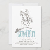 Invitation She Found Her Cowboy Pale Blue Bridal Shower (Devant)