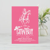 Invitation She Found Her Cowboy Pink Bridal Shower (Debout devant)